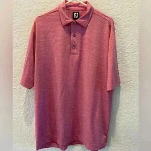 FJ pink/ blue striped polo size XL